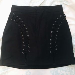 Black mini skirt!